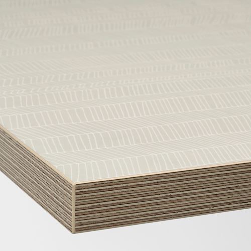 IKEA - EKBACKEN, worktop, matt beige-patterned laminate, 186x63,5x2,8 cm