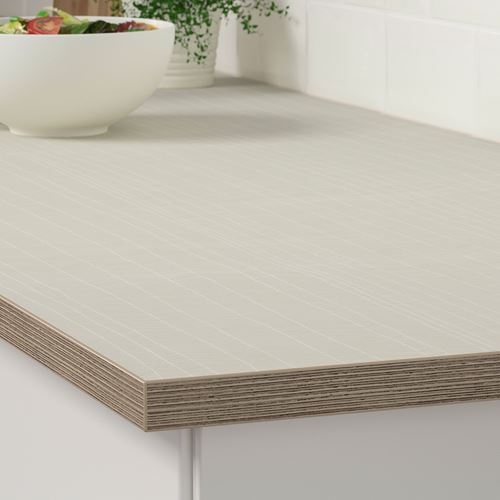 IKEA - EKBACKEN, tezgah, mat bej-desenli laminat, 186x63,5x2,8 cm