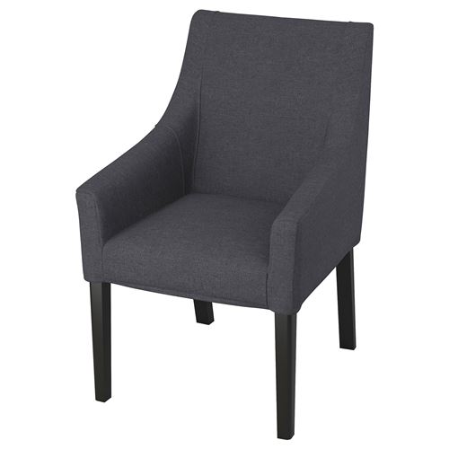 IKEA - SAKARIAS, kolçaklı kumaş sandalye, siyah-sporda koyu gri