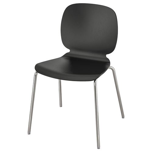 IKEA - SVENBERTIL, ahşap sandalye, siyah-broringe krom kaplama
