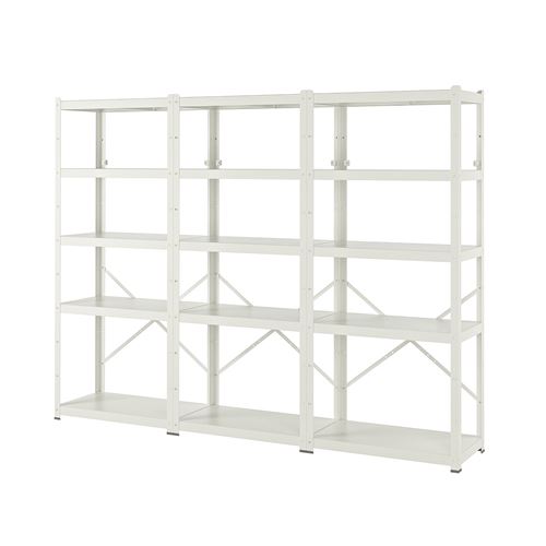 IKEA - BROR, shelving unit, white, 254x40x190 cm