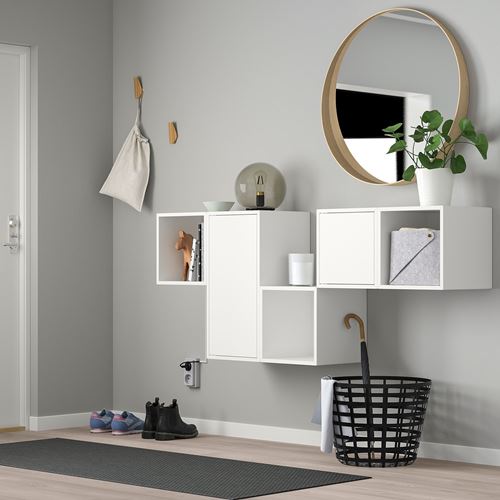 IKEA - EKET, Wall-mounted cabinet combination, white, 175x35x70 cm