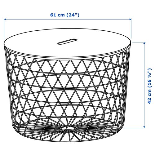 IKEA - KVISTBRO, saklama bölmeli sehpa, beyaz, 61 cm