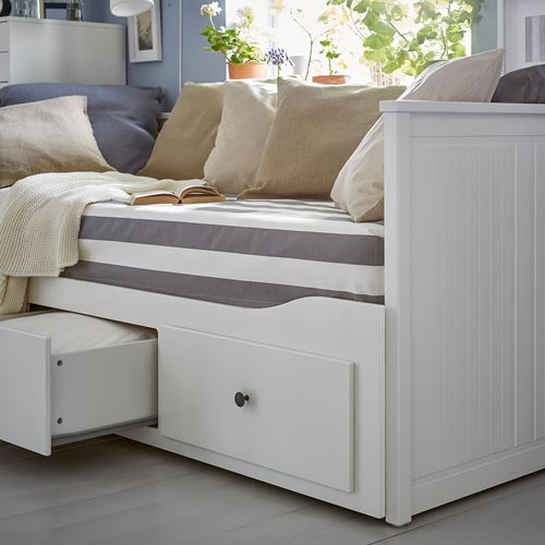 IKEA - HEMNES, bedroom furniture combination, white varnish, 80x200 cm