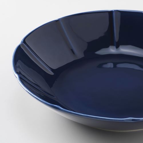 IKEA - STRIMMIG, deep plate set, blue, 23 cm