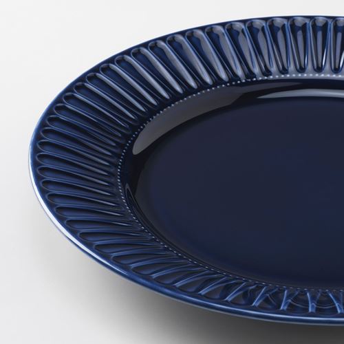 IKEA - STRIMMIG, plate set, blue, 27 cm