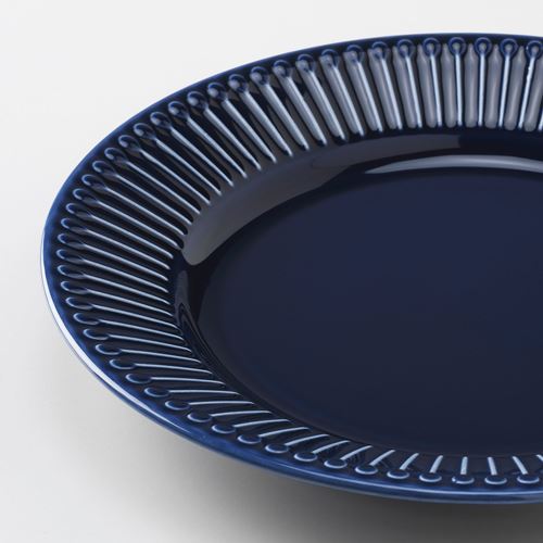 IKEA - STRIMMIG, side plate set, blue, 21 cm