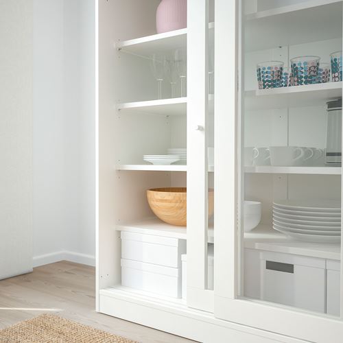 IKEA - SYVDE, sliding door-cabinet, white, 100x123 cm