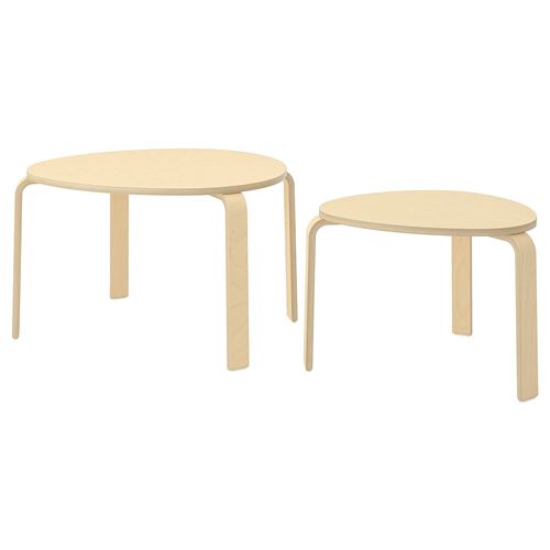 IKEA - SVALSTA, coffee table set, birch veneer