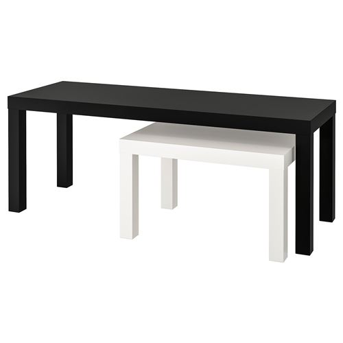 IKEA - LACK, nest of tables, black-white