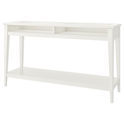 IKEA - LIATORP, konsol, beyaz-cam, 133x37x75 cm