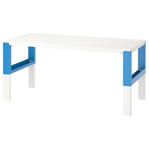 IKEA - PAHL, çocuk çalışma masası, beyaz-mavi, 128x58 cm