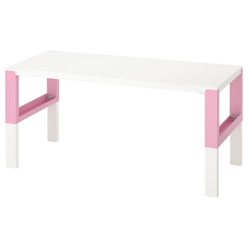 IKEA - PAHL, çocuk çalışma masası, beyaz-pembe, 128x58 cm