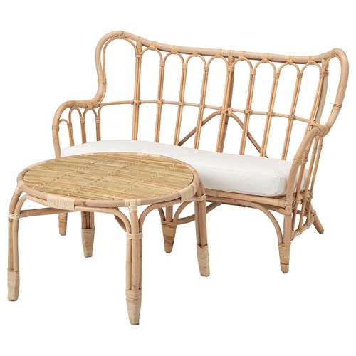 IKEA - MASTHOLMEN, bahçe oturma grubu, rattan