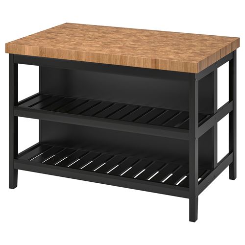 IKEA - VADHOLMA, kitchen island, black/oak, 126x79x90 cm