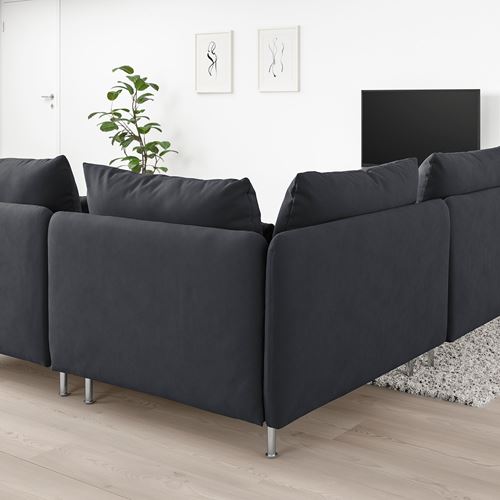 IKEA - SÖDERHAMN, köşe kanepe, samsta koyu gri