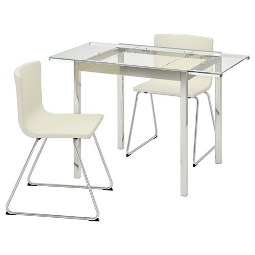 IKEA - GLIVARP/BERNHARD, kitchen table set, white, 2 chairs