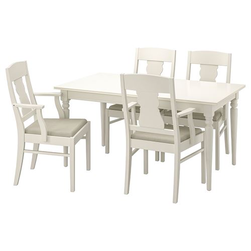 IKEA - INGATORP, yemek masası takımı, beyaz, 4 sandalyeli