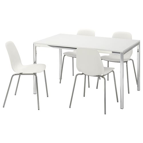 IKEA - TORSBY/LEIFARNE, dining set, white, 4 chairs