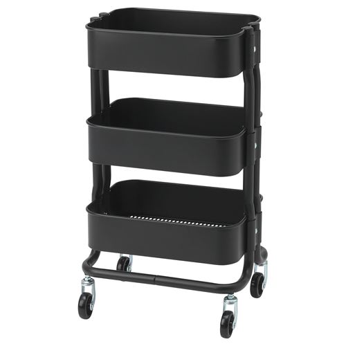 IKEA - RASHULT, trolley, black, 38x28x65 cm