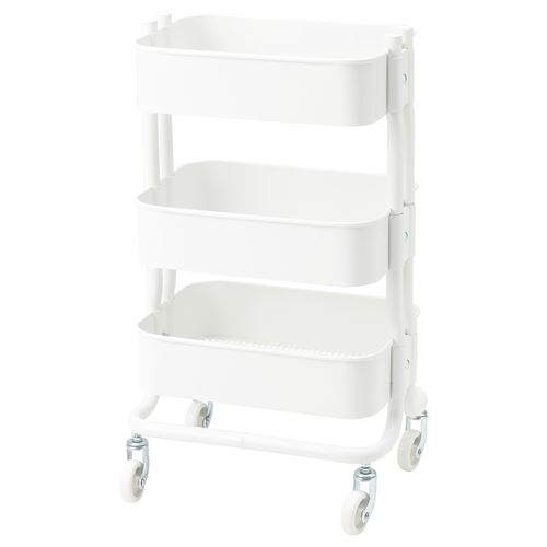 IKEA - RASHULT, trolley, white, 38x28x65 cm