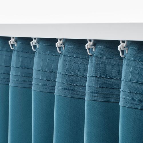 IKEA - ANNAKAJSA, blackout curtain, 1 pair, blue, 145x300 cm