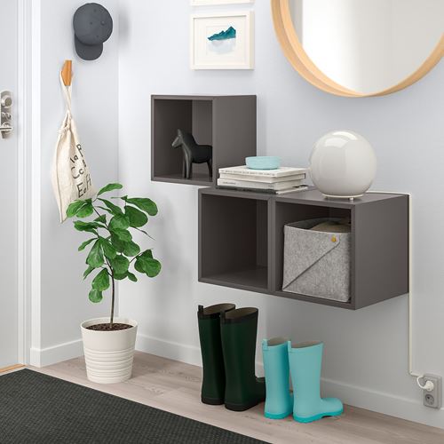 IKEA - EKET, Wall-mounted cabinet combination, dark grey, 105x35x70 cm