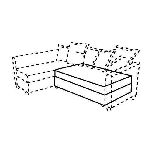 IKEA - HOLMSUND, yataklı köşe kanepe oturma bölmesi iskeleti, renksiz