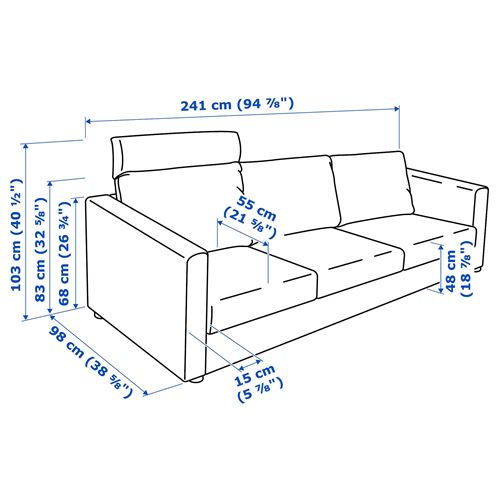 IKEA - VIMLE, 3'lü kanepe, hallarp bej