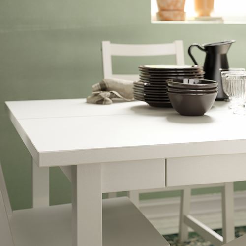 IKEA - NORDVIKEN, extendable dining table, white, seats 6-8