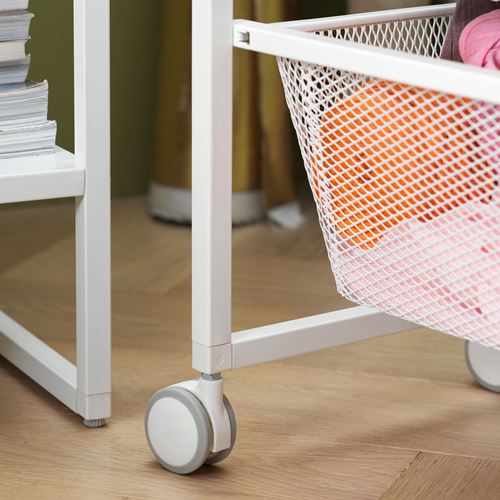 IKEA - JONAXEL, ayak ve tekerlek seti, beyaz