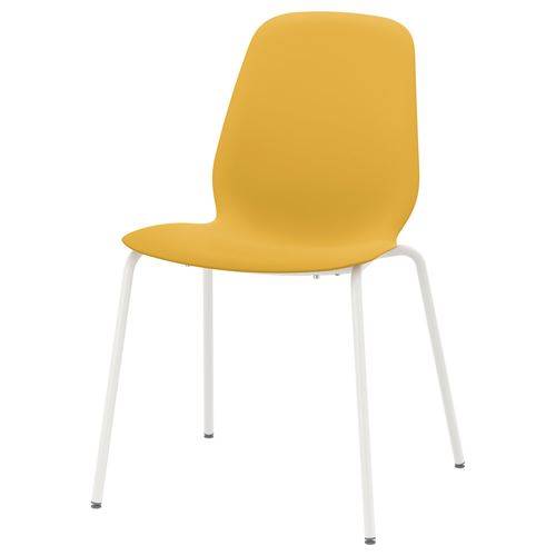IKEA - LEIFARNE, plastic chair, white- dark yellow