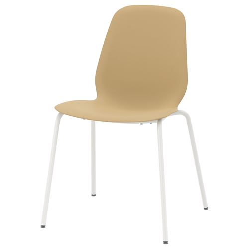 IKEA - LEIFARNE, plastik sandalye, açık zeytin yeşili-broringe beyaz