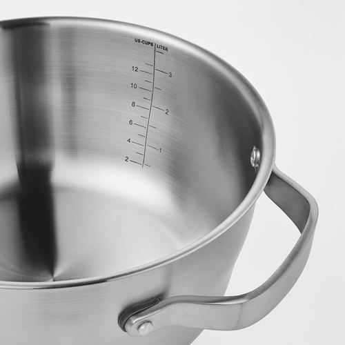 IKEA - SENSUELL, steel pot, stainless steel, 4 l