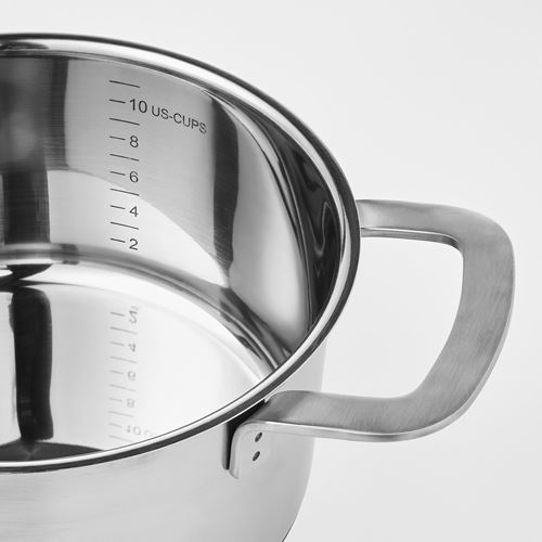 IKEA - IKEA 365+, çelik tencere, paslanmaz çelik-cam, 3 lt