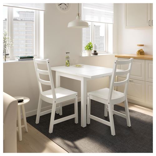 IKEA - NORDVIKEN, kitchen table set, white, 2 chairs