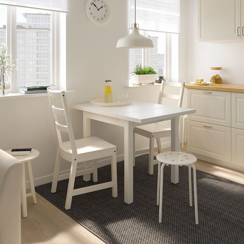 IKEA - NORDVIKEN, kitchen table set, white, 2 chairs