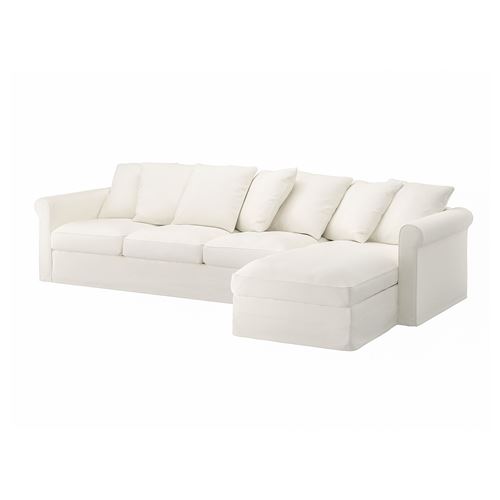 IKEA - GRÖNLID, 4-seat sofa with chaise longue, ınseros white
