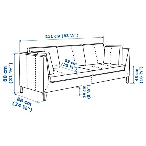 IKEA - STOCKHOLM, 3-seat leather sofa, seglora natural