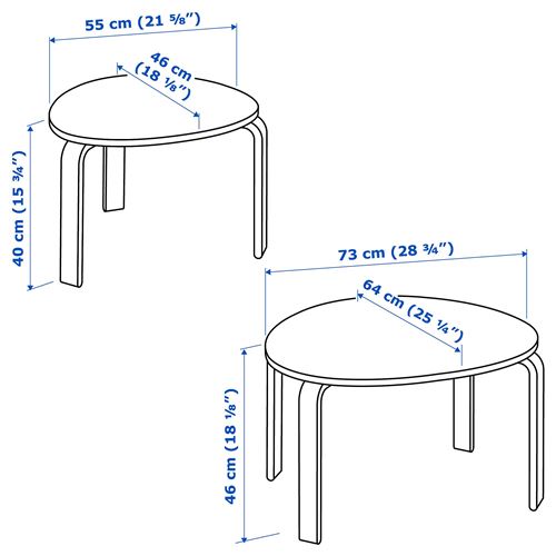 IKEA - SVALSTA, nest of tables, white varnish