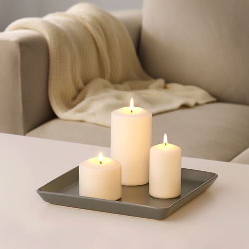 IKEA - IDEAL, mum tabağı/servis tabağı, gri, 25x25 cm