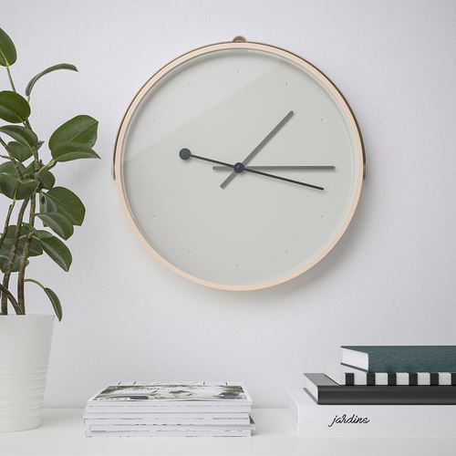 IKEA - ROTBLÖTA, duvar saati, açık gri, 42 cm