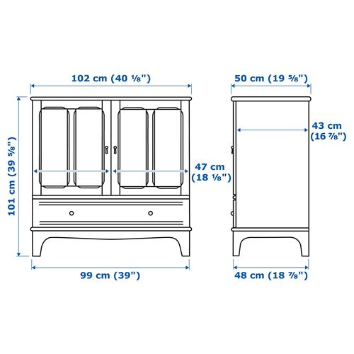 IKEA - LOMMARP, cabinet with doors, dark blue/green, 102x101 cm