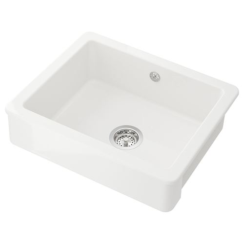 IKEA - HAVSEN/LILLVIKEN, single-bowl insert sink, white, 62x48 cm