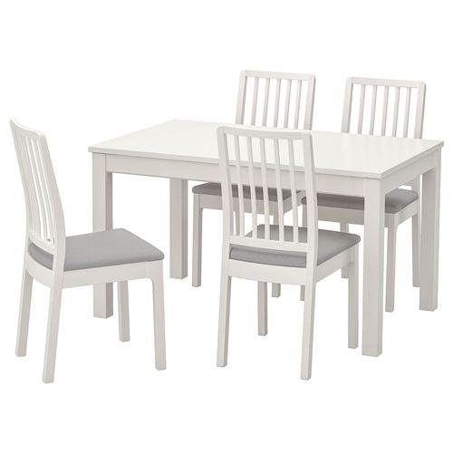 IKEA - LANEBERG/EKEDALEN, dining set, white, 4 chairs