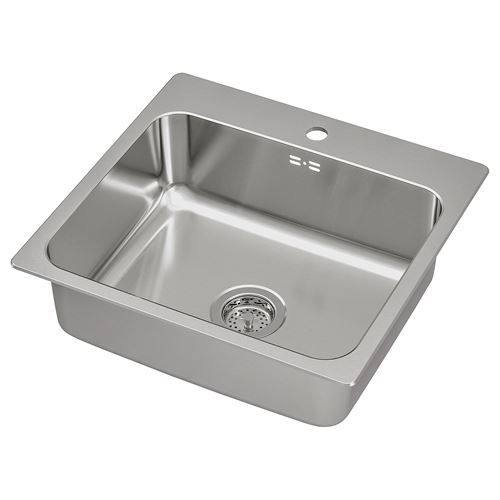 IKEA - LANGUDDEN/LILLVIKEN, single-bowl insert sink, stainless steel, 56x53 cm