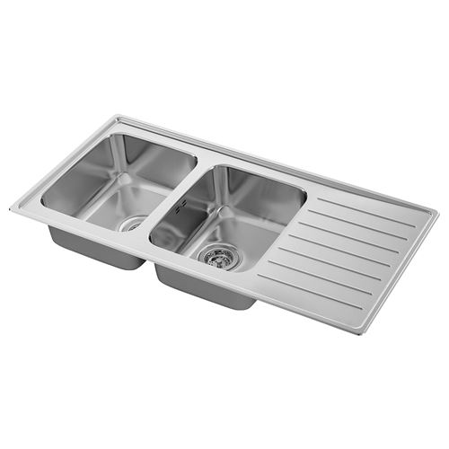 2-bowl insert sink with drainer