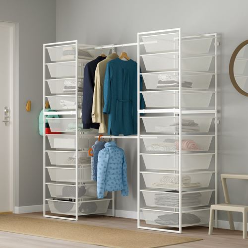 IKEA - JONAXEL, clothes storage, white, 142-178x51x173 cm