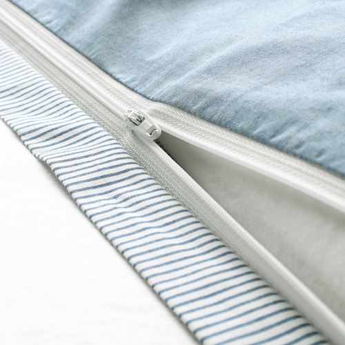 IKEA - BLAVINDA, double quilt cover and 2 pillowcases, light blue, 240x220/50x60 cm