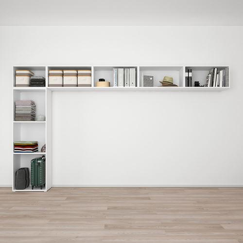 IKEA - PLATSA, wall cabinet, white, 380x42x221 cm